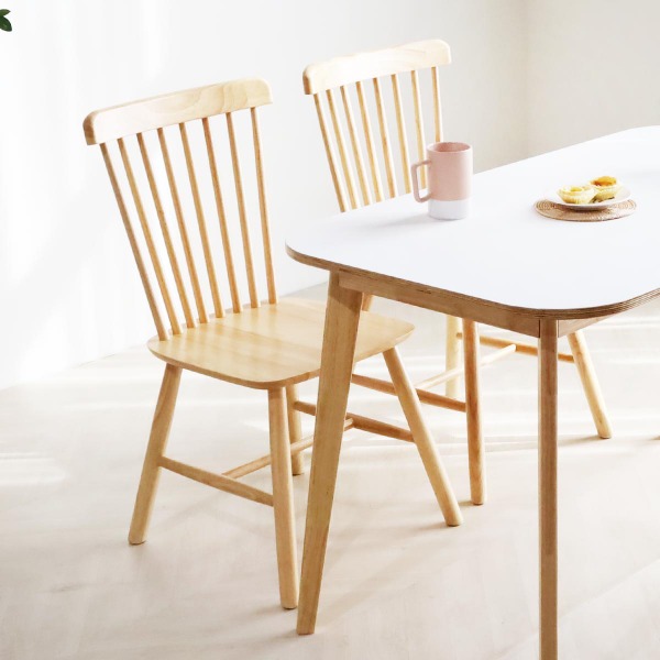 일루일루,[일루일루] 포포 우드 체어 고무나무 100%통원목의자식탁의자 테이블의자 디자인의자 인테리어의자 원목의자
