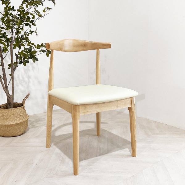 일루일루,[일루일루] 포포 우드 쿠션 체어 고무나무 100%통원목의자식탁의자 테이블의자 디자인의자 인테리어의자 원목의자